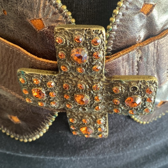 LEATHEROCK super soft brown leather belt - Picture 3 of 5